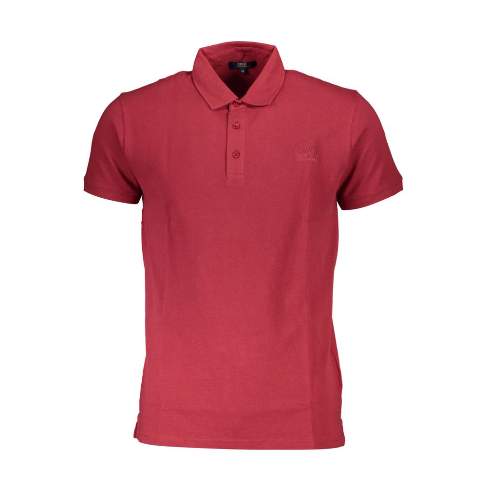 Cavalli Class Red Cotton Polo Shirt