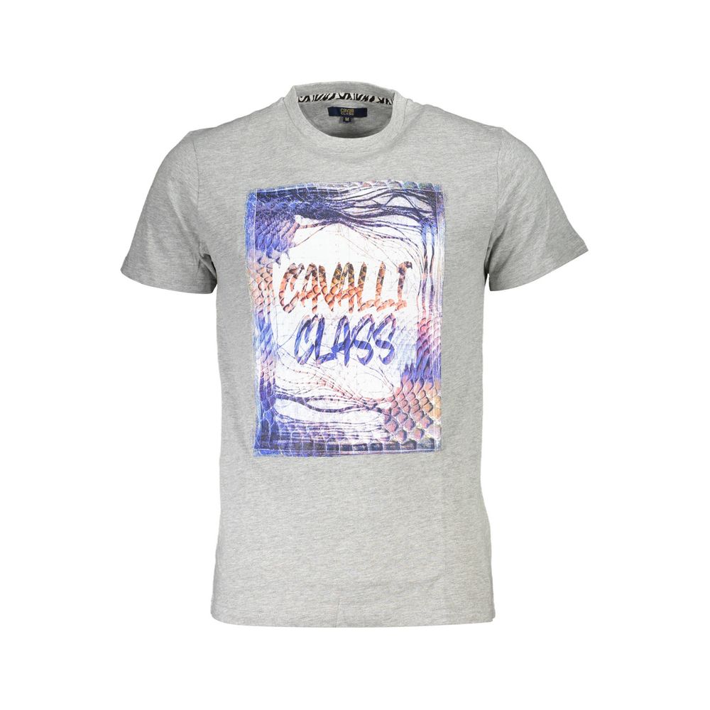 Cavalli Class Gray Cotton T-Shirt