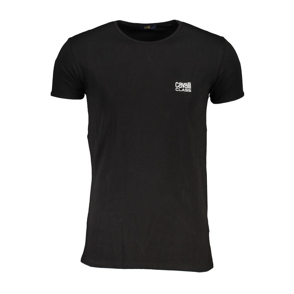 Cavalli Class Black Cotton T-Shirt