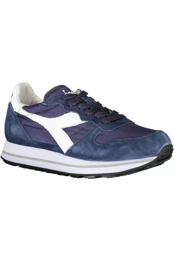 Diadora Elegant Blue Lace-Up Sneakers with Contrasting Details