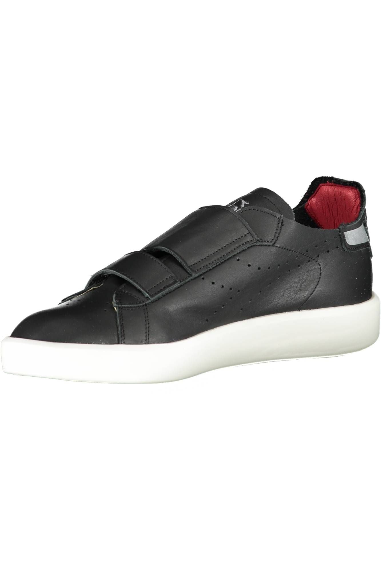 Diadora Sleek Black Leather Sneakers with Contrast Details