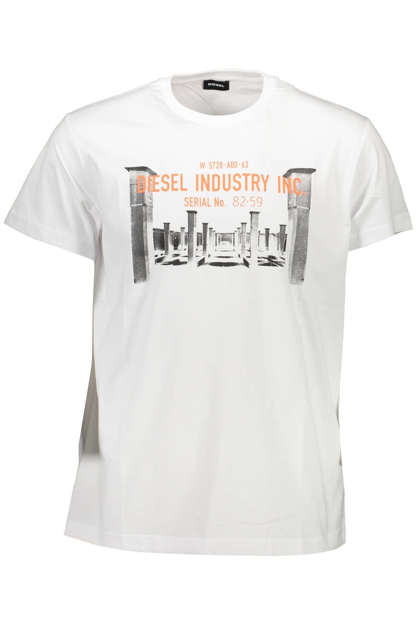 Diesel Crisp White Crew Neck Tee with Iconic Print