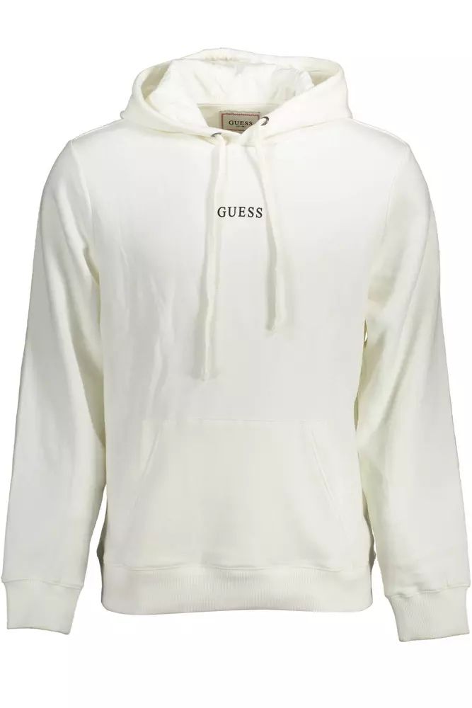 Guess Jeans Eco-Chic White Hoodie with Iconic Print