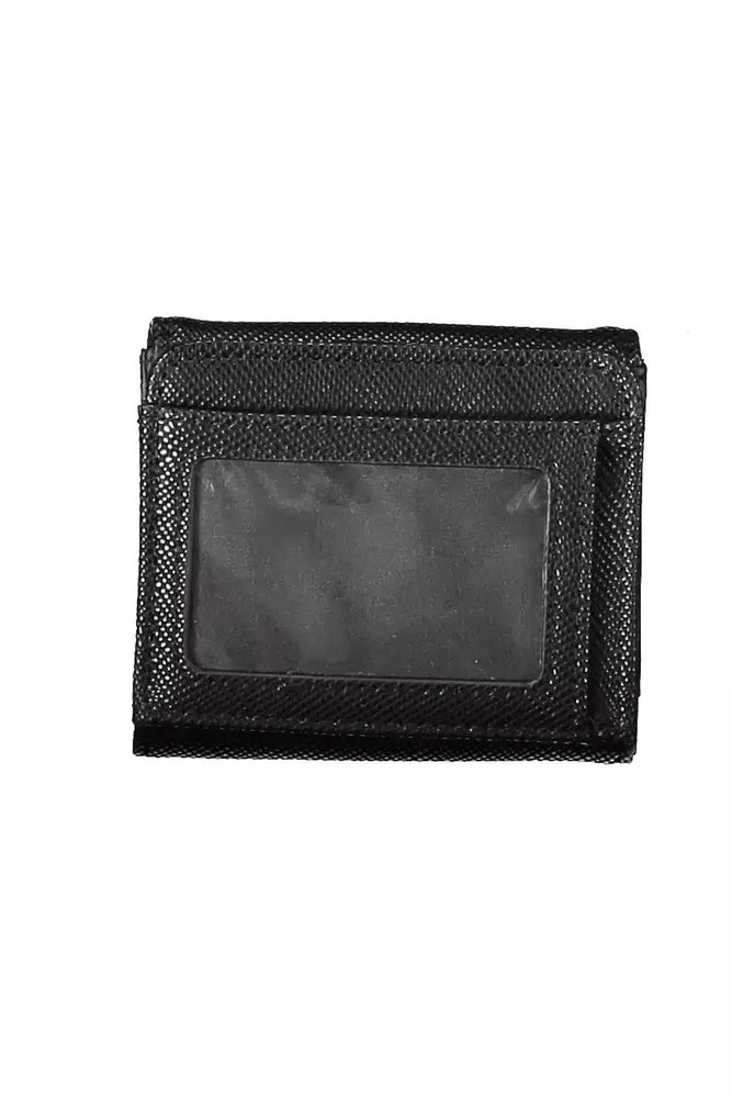 Guess Jeans Sleek Black Polyethylene Wallet with Logo