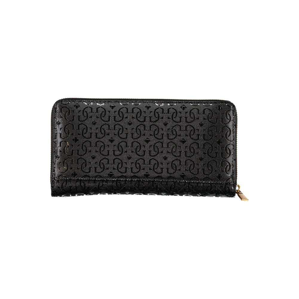 Guess Jeans Elegant Black Polyethylene Wallet with Zip Closure