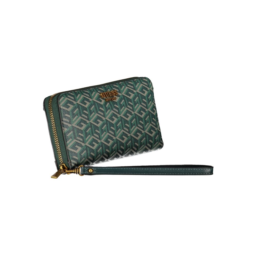 Guess Jeans Elegant Green Designer Wallet with Contrast Details