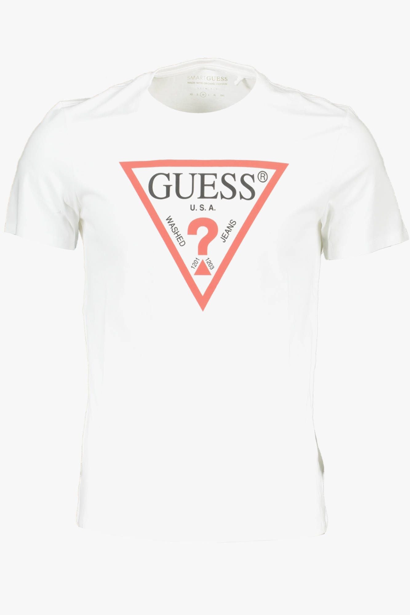 Guess Jeans Sleek Slim Fit White Tee with Logo Print