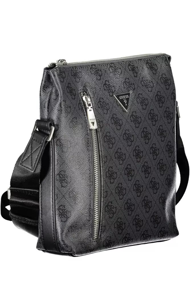 Guess Jeans Sleek Black Shoulder Bag with Contrasting Details