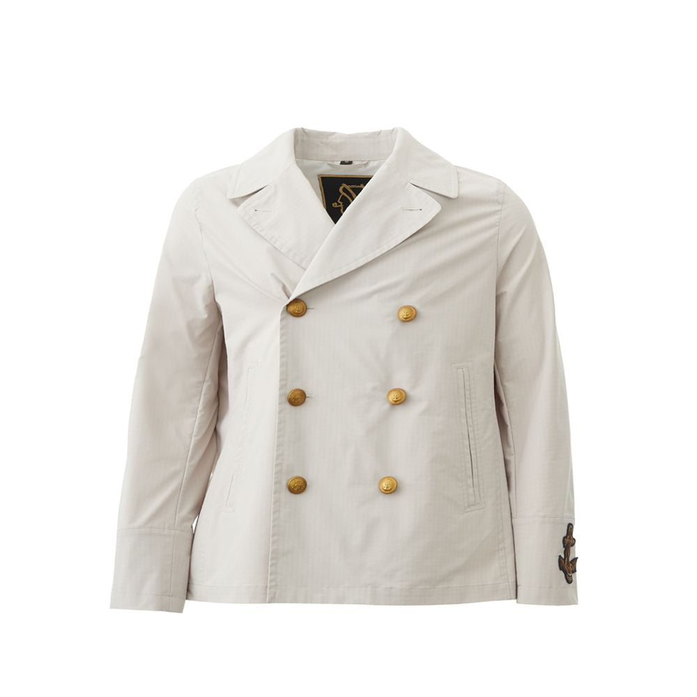 Elegant White Polyester Sealup Jacket