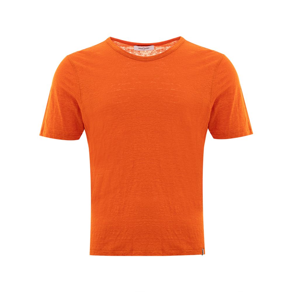 Gran Sasso Elegant Linen T-Shirt in Vibrant Orange