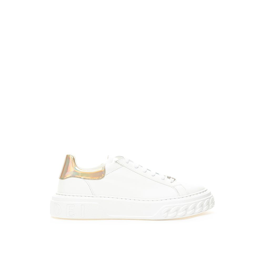 Casadei Elegant White Leather Sneakers