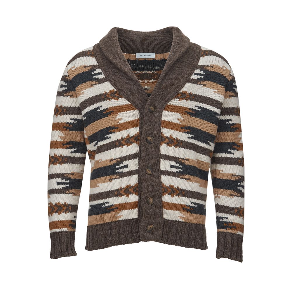 Gran Sasso Multicolor Woolen Cardigan for the Modern Man