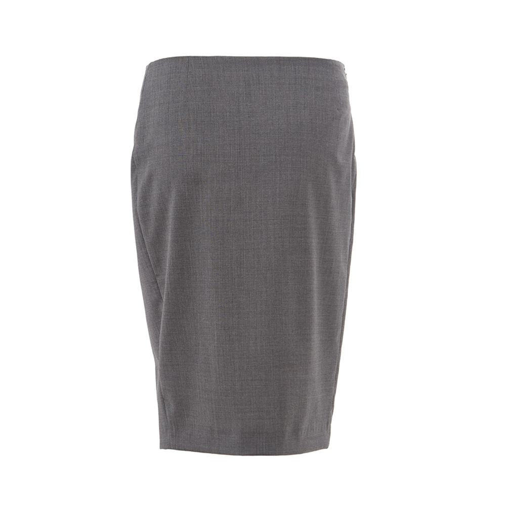 Lardini Chic Gray Wool Pencil Skirt