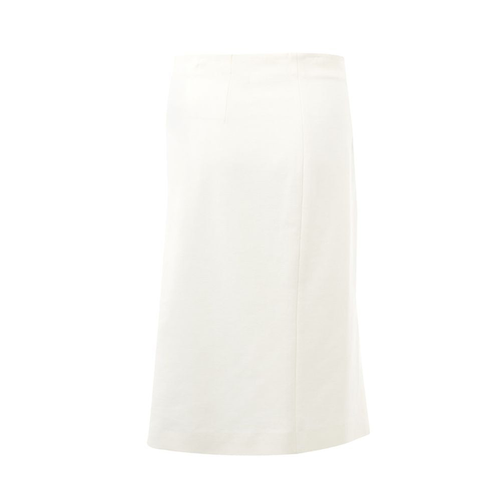 Lardini White Viscose Skirt