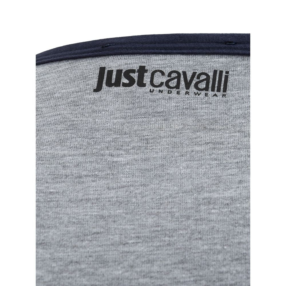 Just Cavalli Elegant Gray Cotton Tee for Men