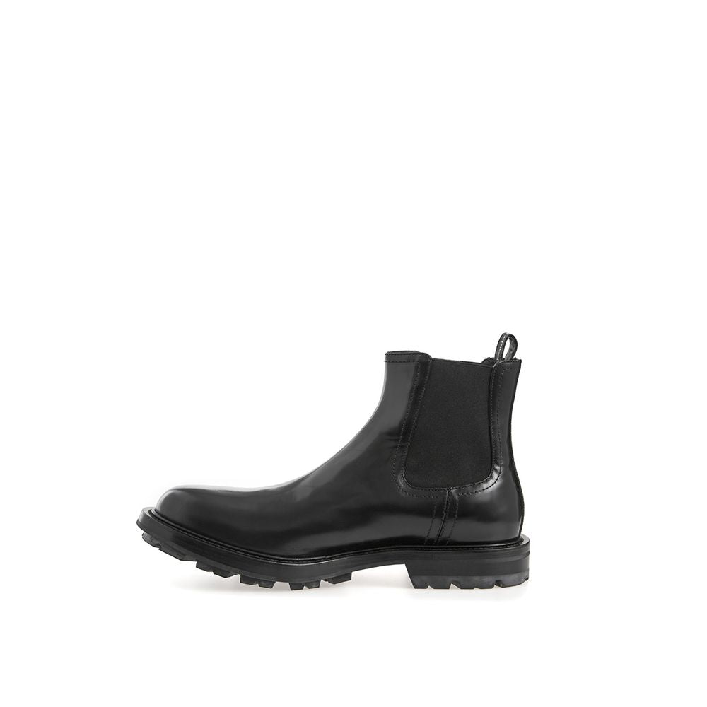 Alexander McQueen Sleek Black Leather Boots for Men