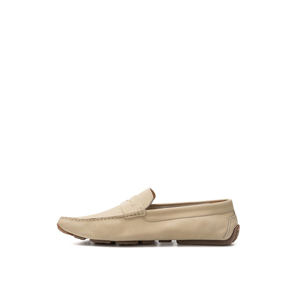 Bally Elegant Beige Leather Loafers for the Discerning Gentleman