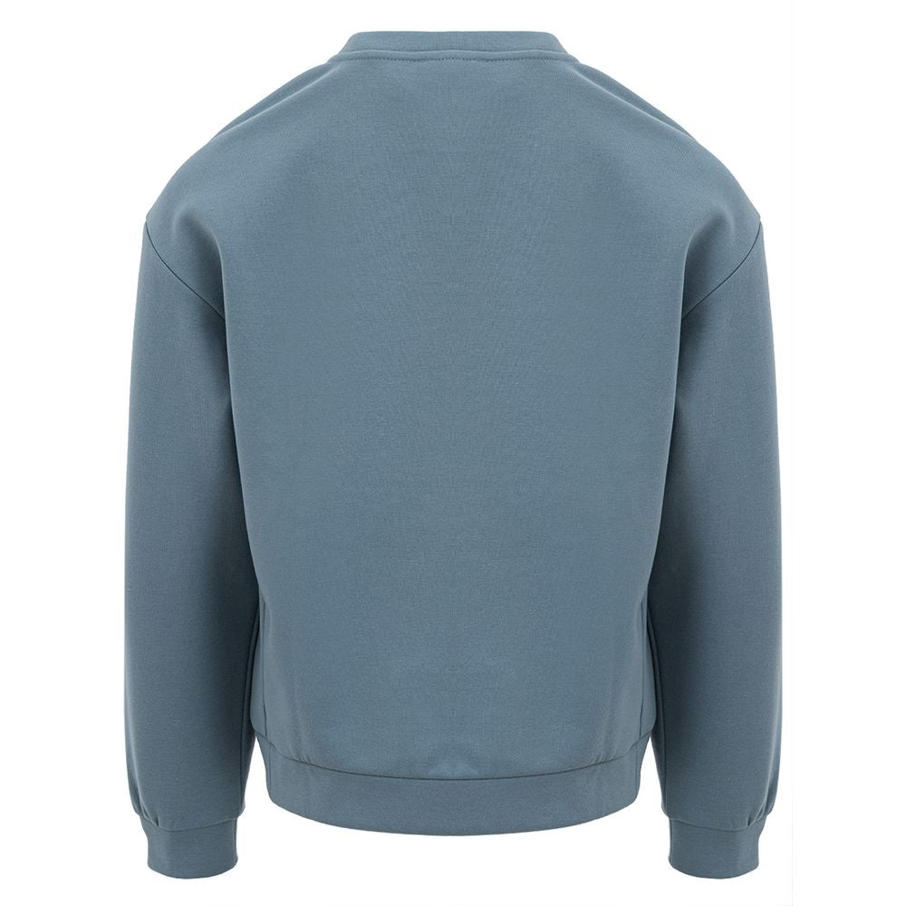 EA7 Emporio Armani Elegant Blue Sweater for Sophisticated Style