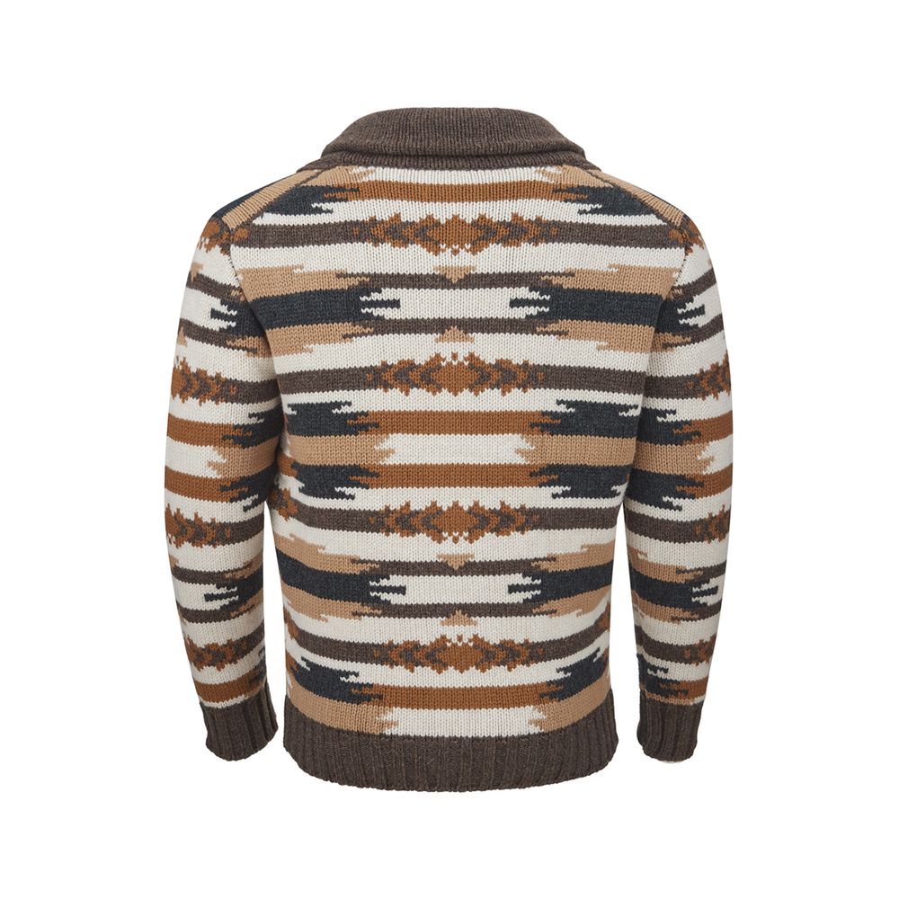 Gran Sasso Multicolor Woolen Cardigan for the Modern Man