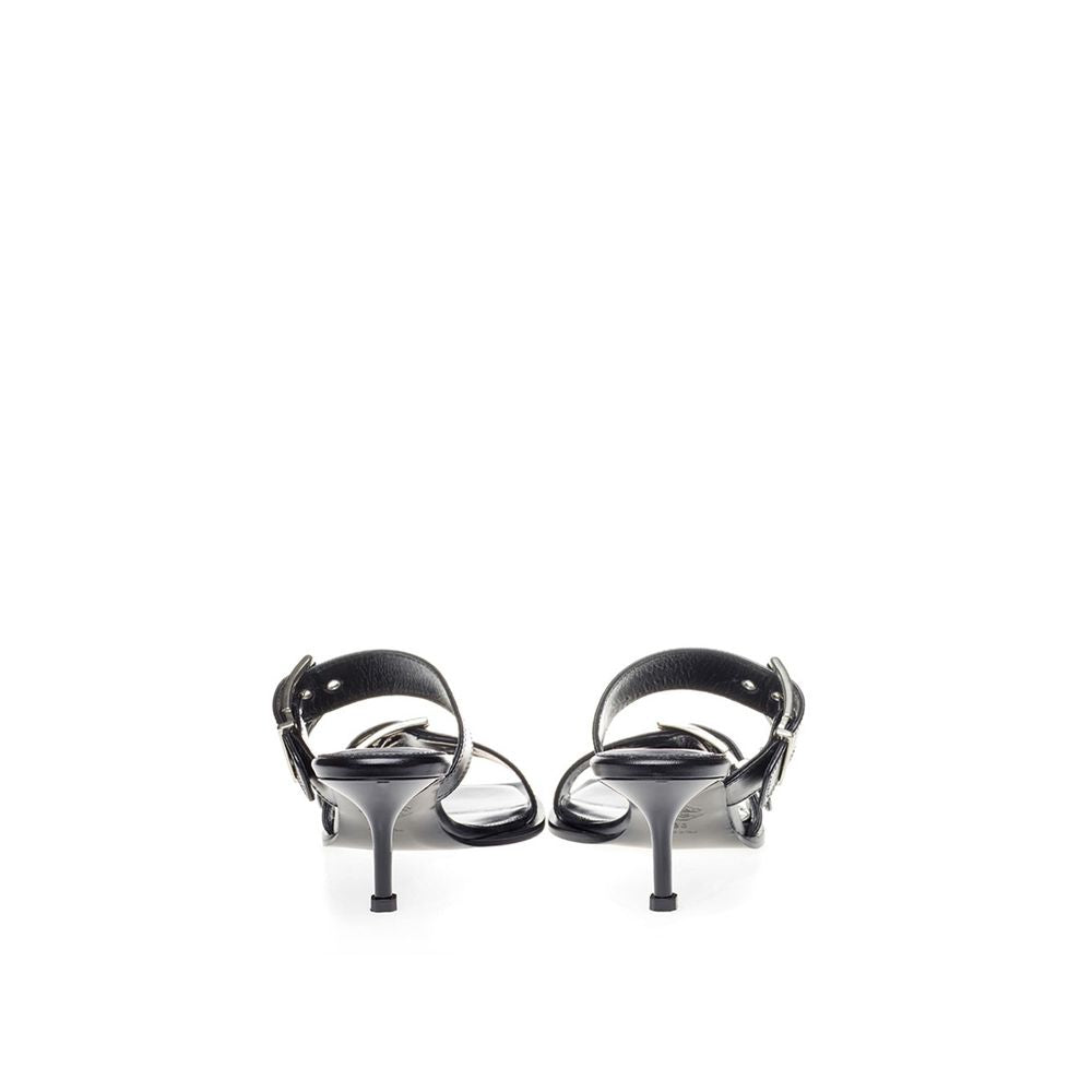 Alexander McQueen Elevate Your Steps in Timeless Black Leather Sandals