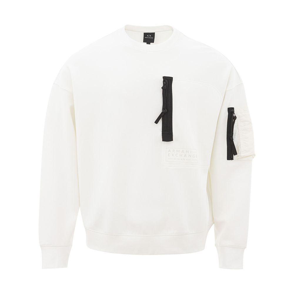 Armani Exchange Elegant White Cotton Men's Sweater