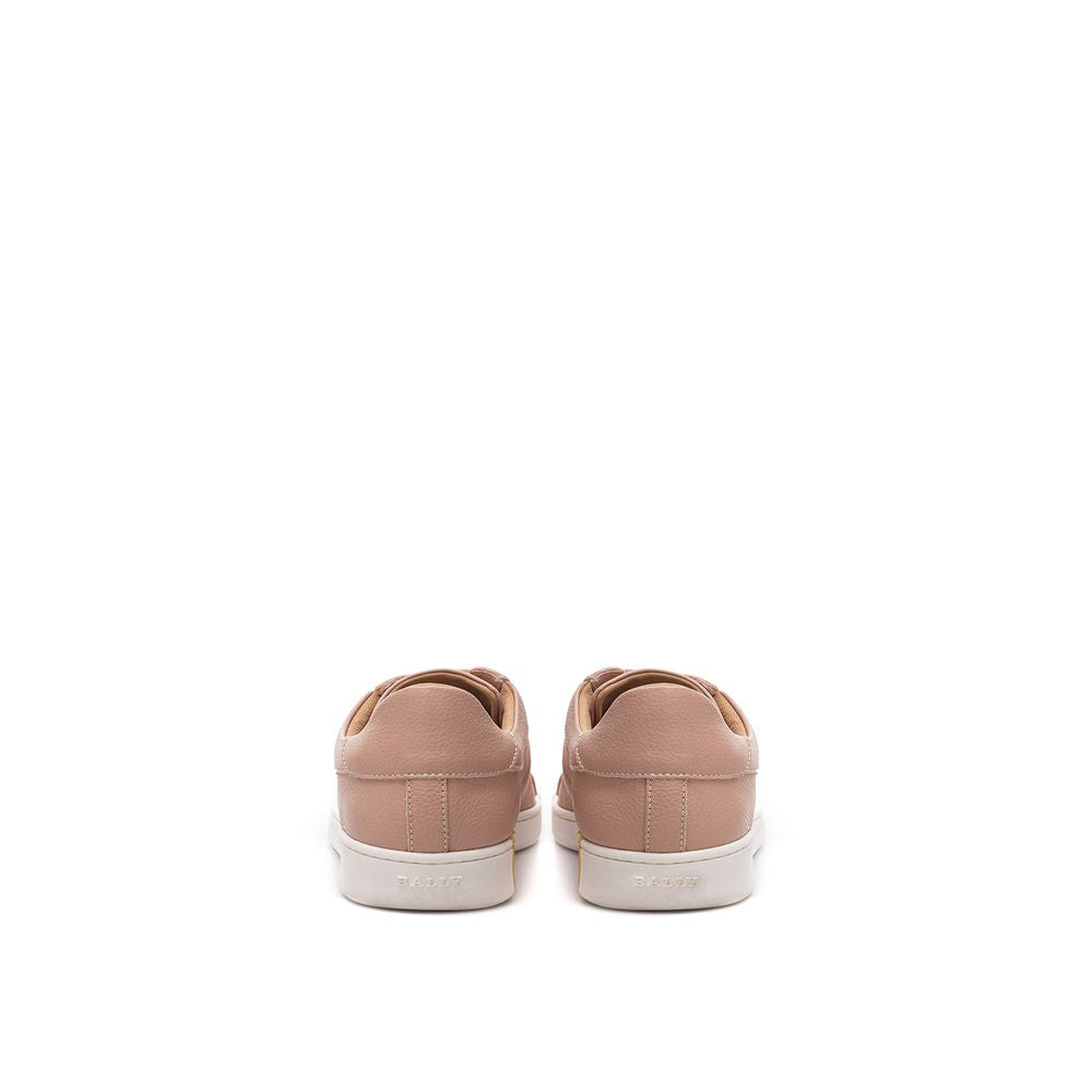 Bally Elegant Pink Cotton Leather Sneakers