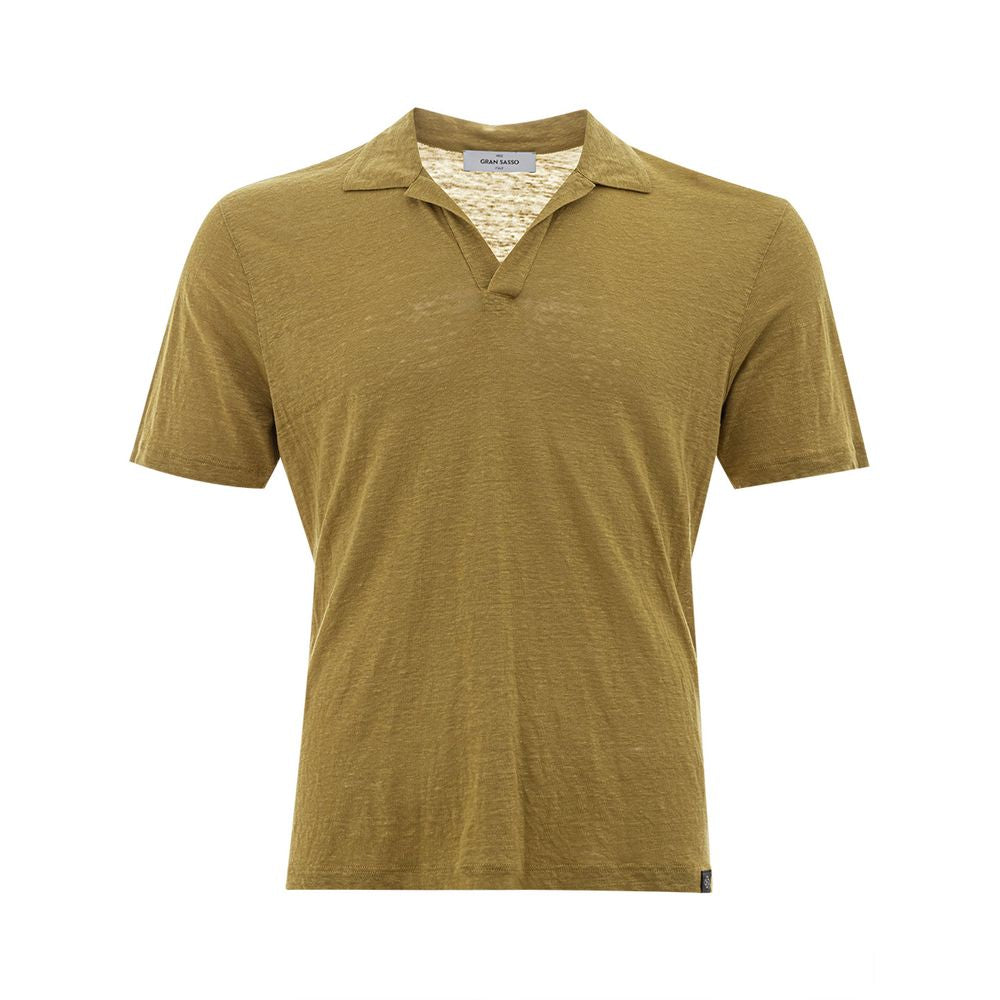 Gran Sasso Elegant Green Linen Polo Shirt