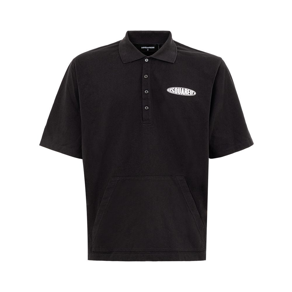 Dsquared² Sleek Black Cotton Polo for Modern Men