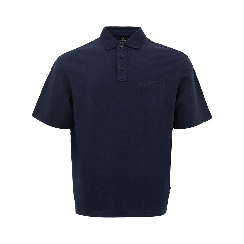 Armani Exchange Sleek Blue Cotton Polo Shirt for Men