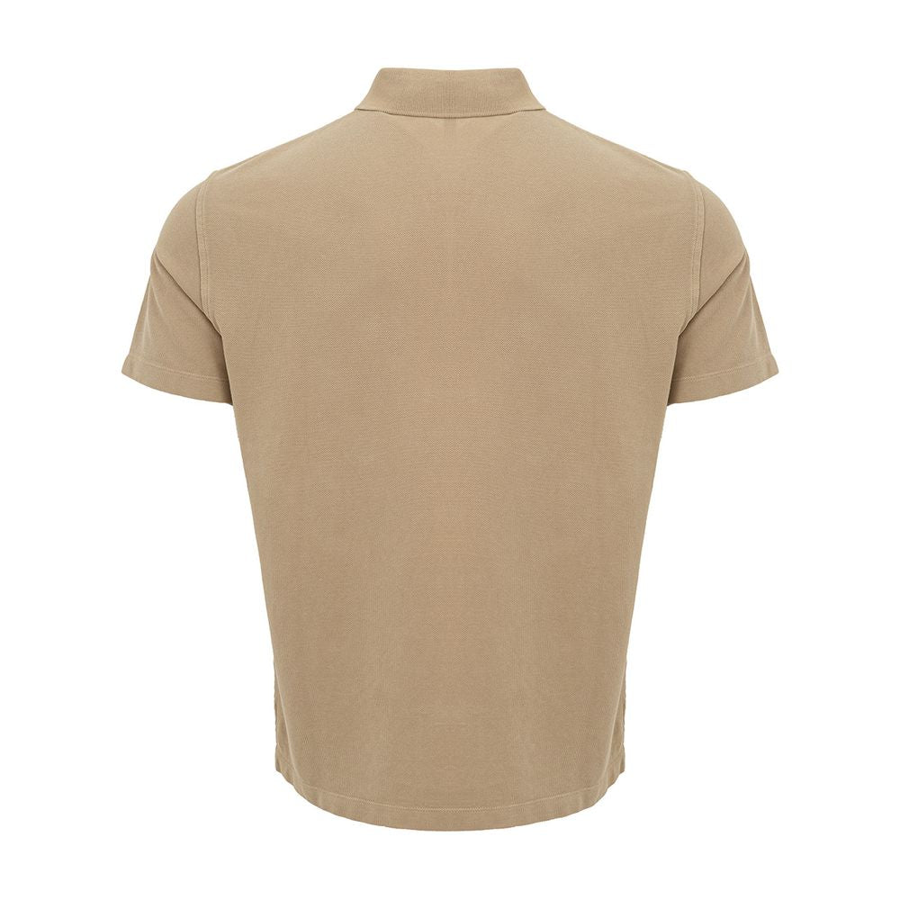 Armani Exchange Classic Beige Cotton Polo Shirt