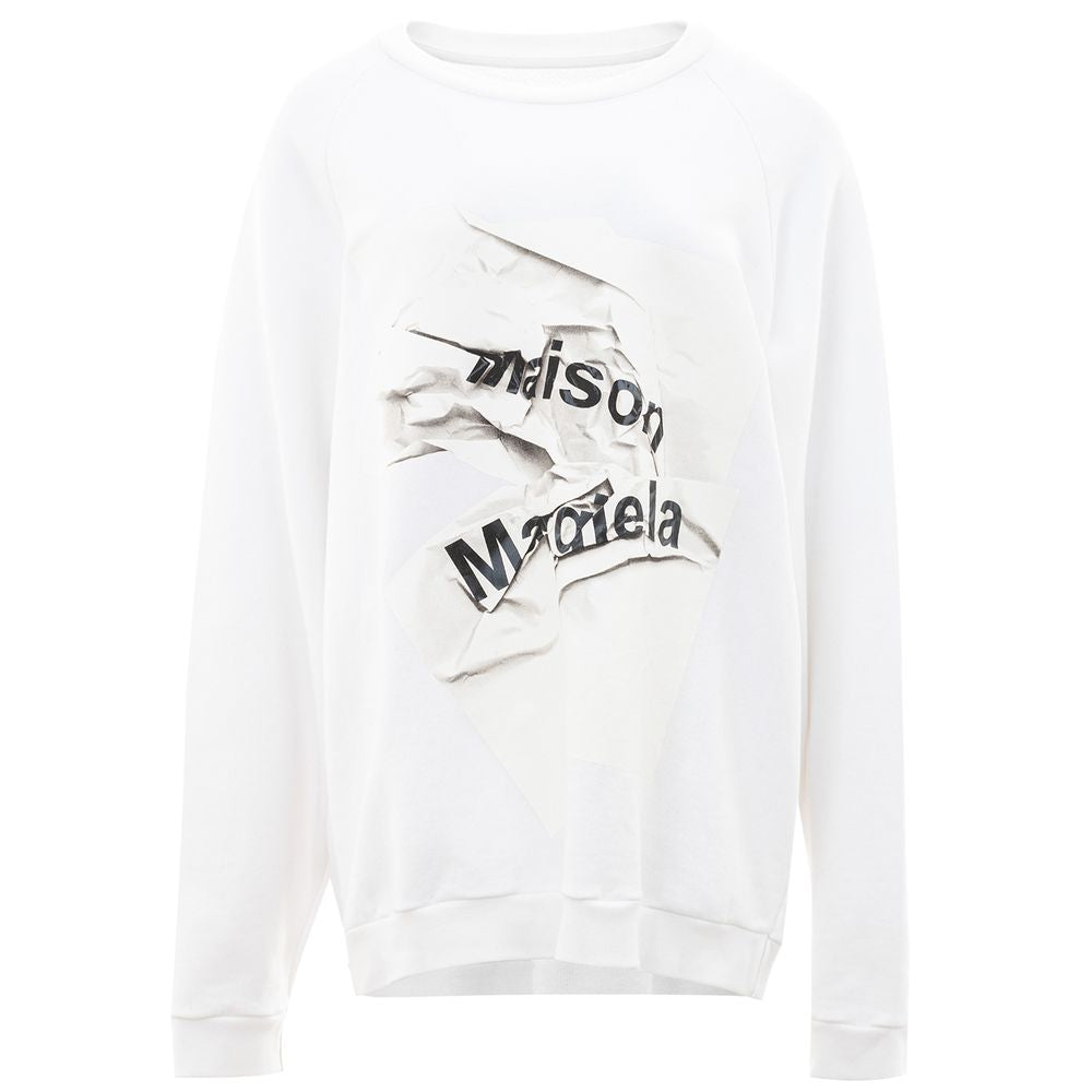 Maison Margiela Elegant White Cotton Sweater for Women