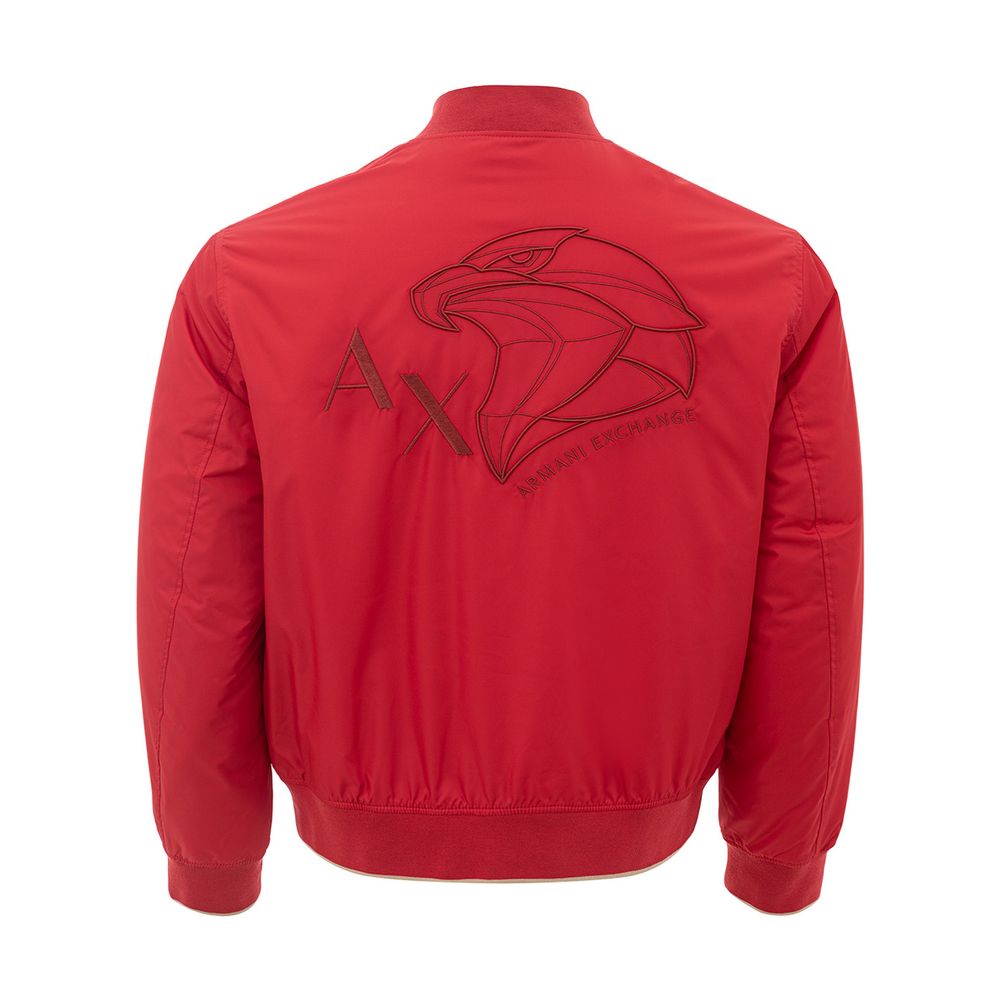 Armani Exchange Vibrant Red Polyester Jacket for Men