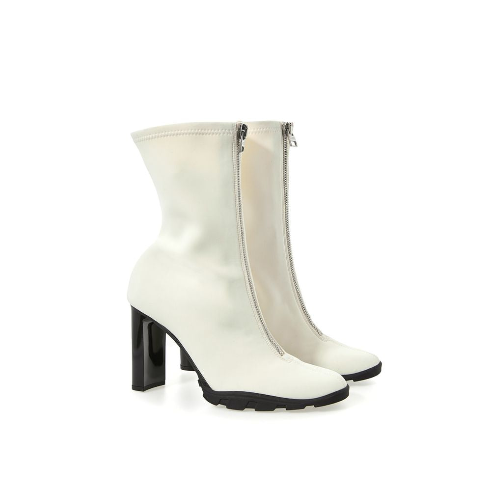 Alexander McQueen Elegant Neoprene Ankle Boots in White