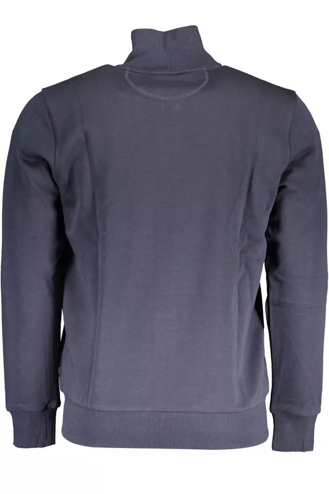La Martina Elegant Long Sleeve Zip Sweatshirt in Blue