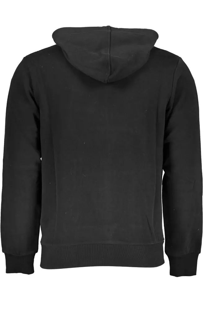 La Martina Elegant Black Cotton Hooded Sweatshirt
