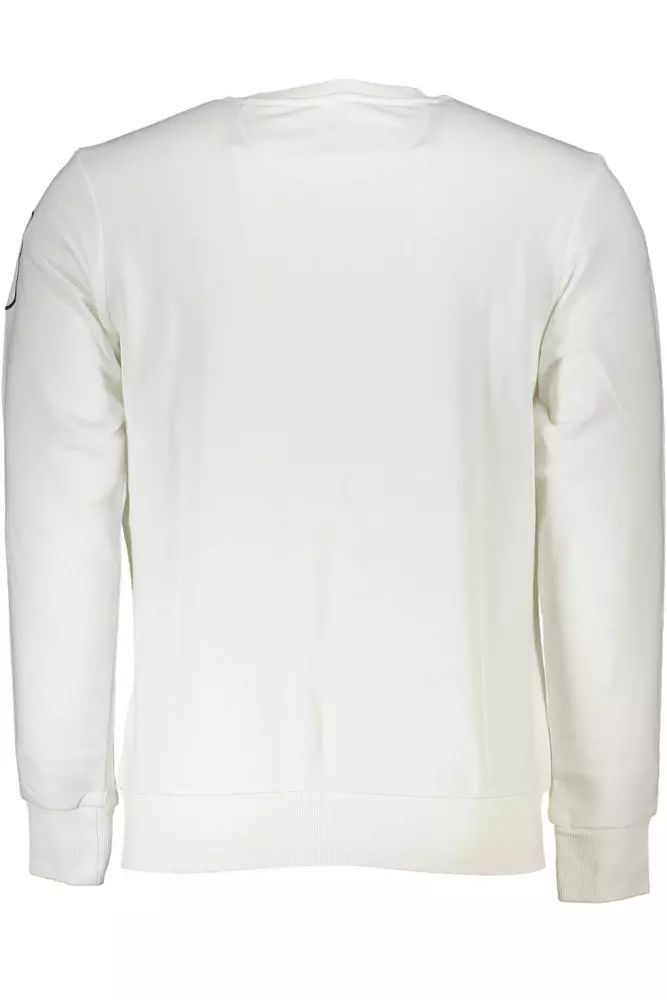 La Martina Chic White Crew Neck Embroidered Sweatshirt