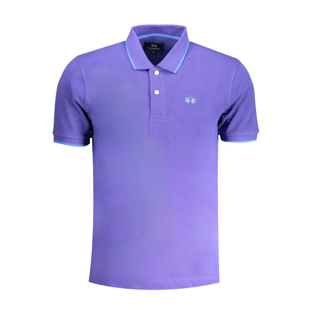 La Martina Purple Cotton Polo Shirt