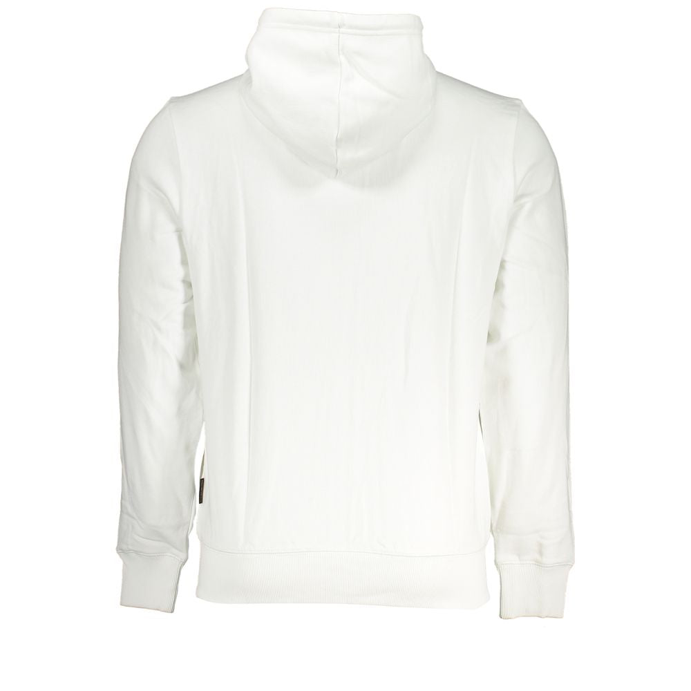 Napapijri Elegant White Cotton Hooded Sweatshirt