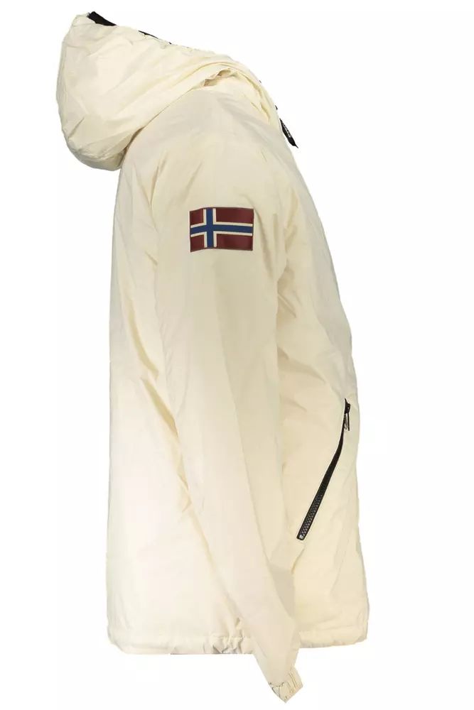 Napapijri Chic White Polyamide Hooded Jacket