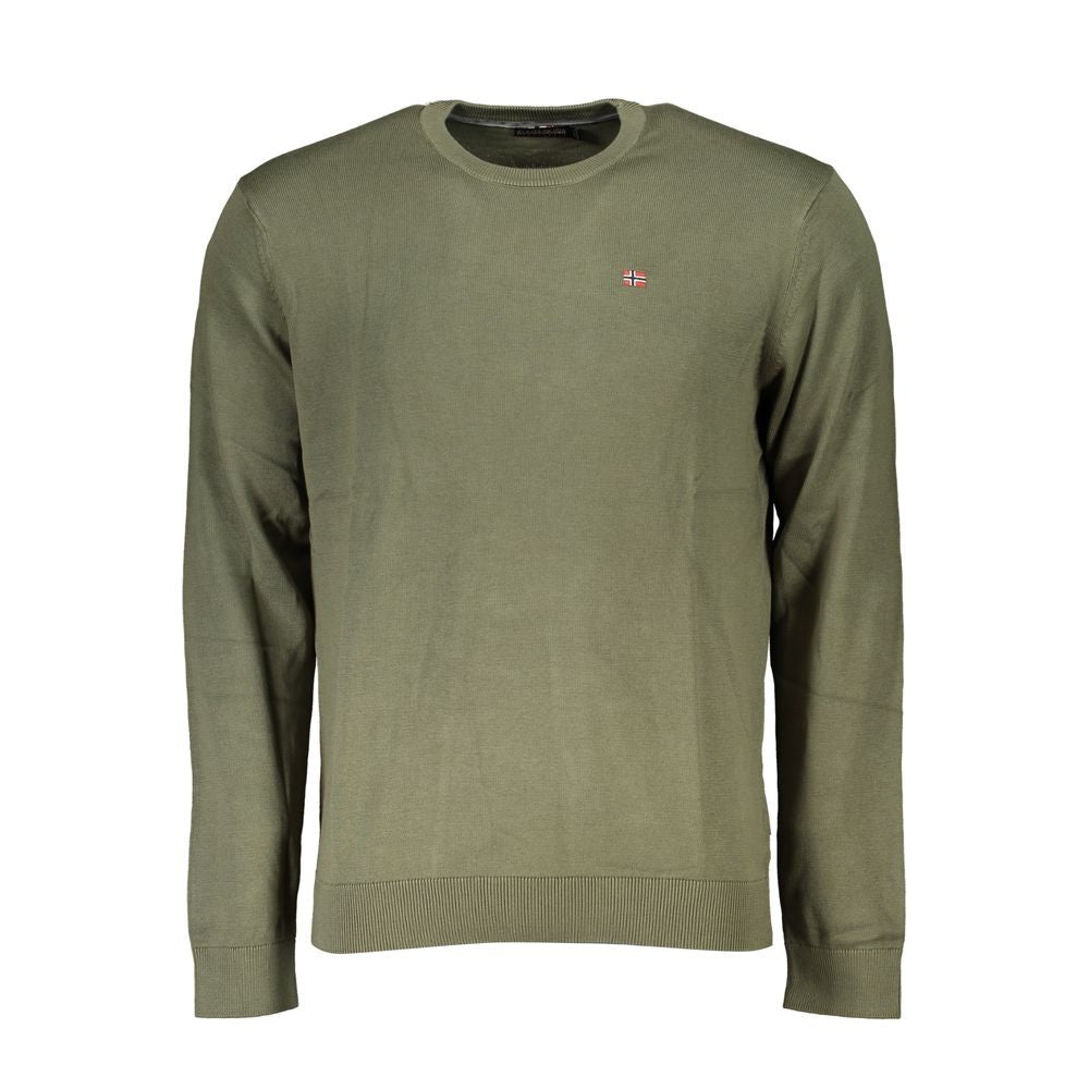 Napapijri Classic Green Crew Neck Cotton Sweater