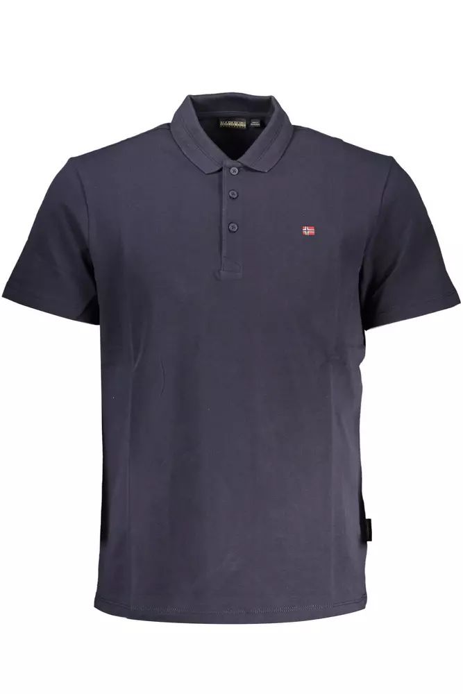 Napapijri Chic Blue Cotton Polo With Emblematic Detail