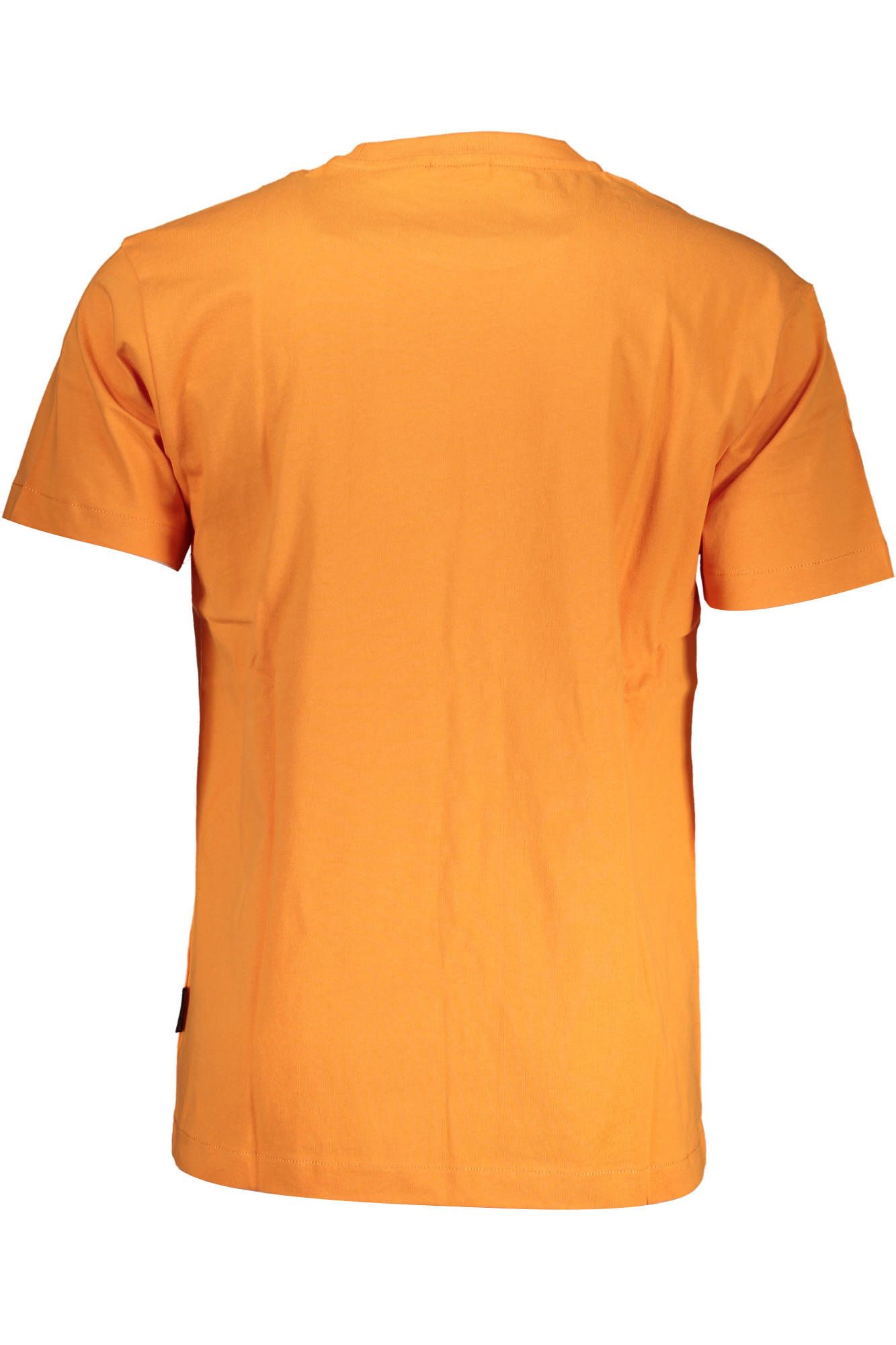 Napapijri Vibrant Orange Round Neck Tee with Logo Print