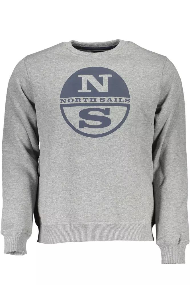 North Sails Gray Round Neck Logo Sweatshirt
