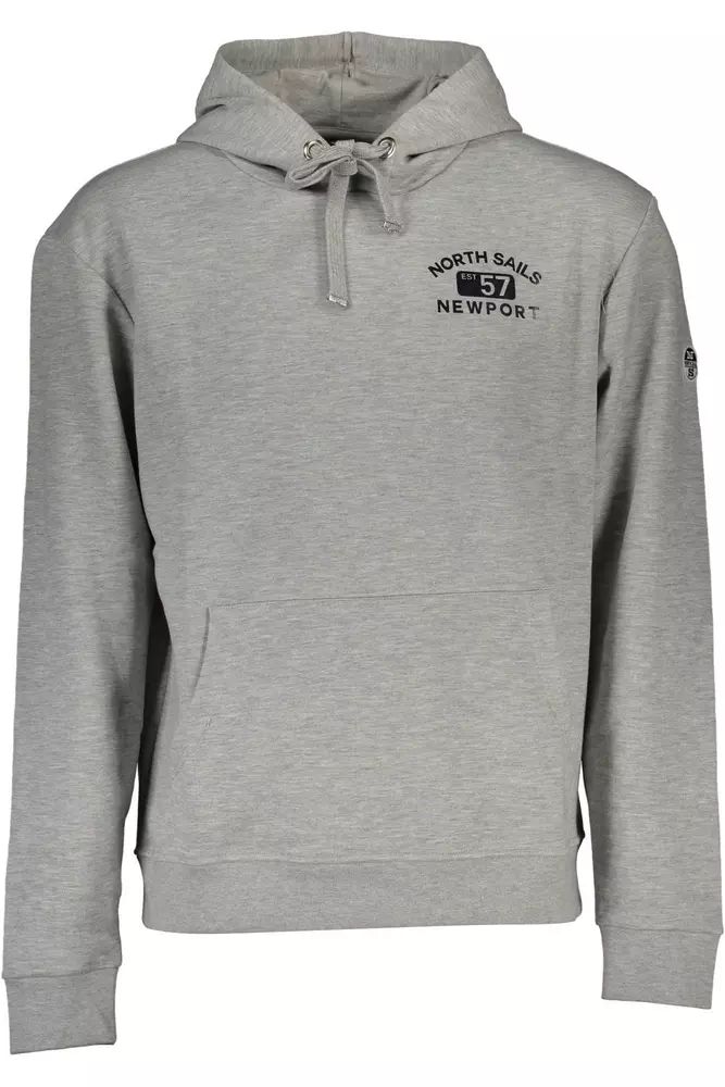 North Sails Chic Gray Hooded Sweatshirt with Print