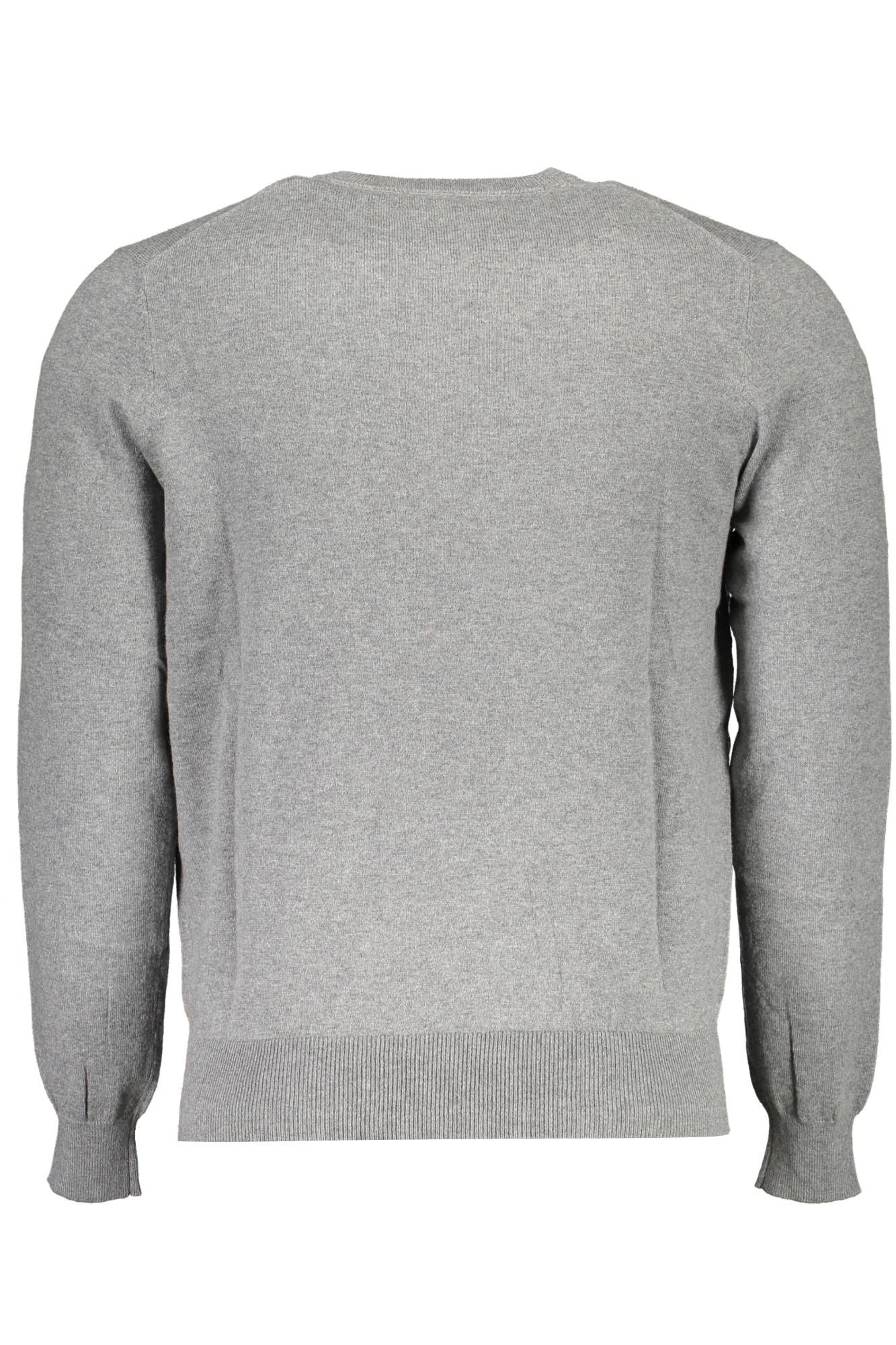 North Sails Eco-Conscious Gray Knit Sweater With Logo Detail