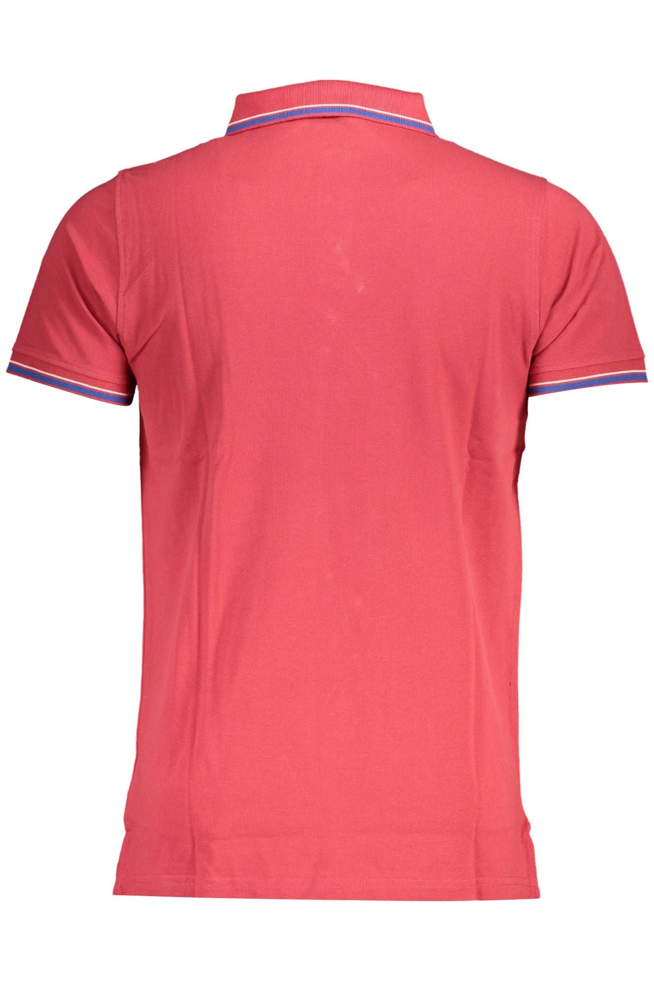 Norway 1963 Chic Contrast Detail Red Polo Shirt