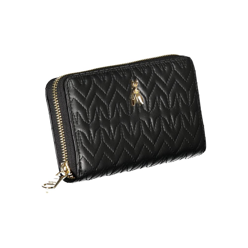 Patrizia Pepe Elegant Black Wallet with Contrasting Details