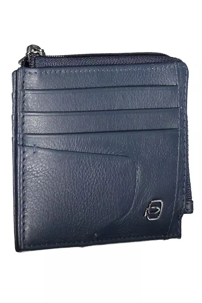 Piquadro Sleek Blue Leather Card Holder with RFID Blocker