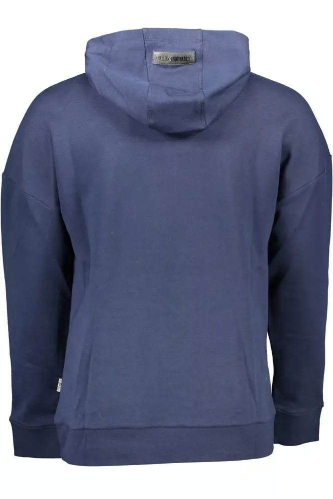 Plein Sport Athletic Chic Hooded Blue Sweatshirt