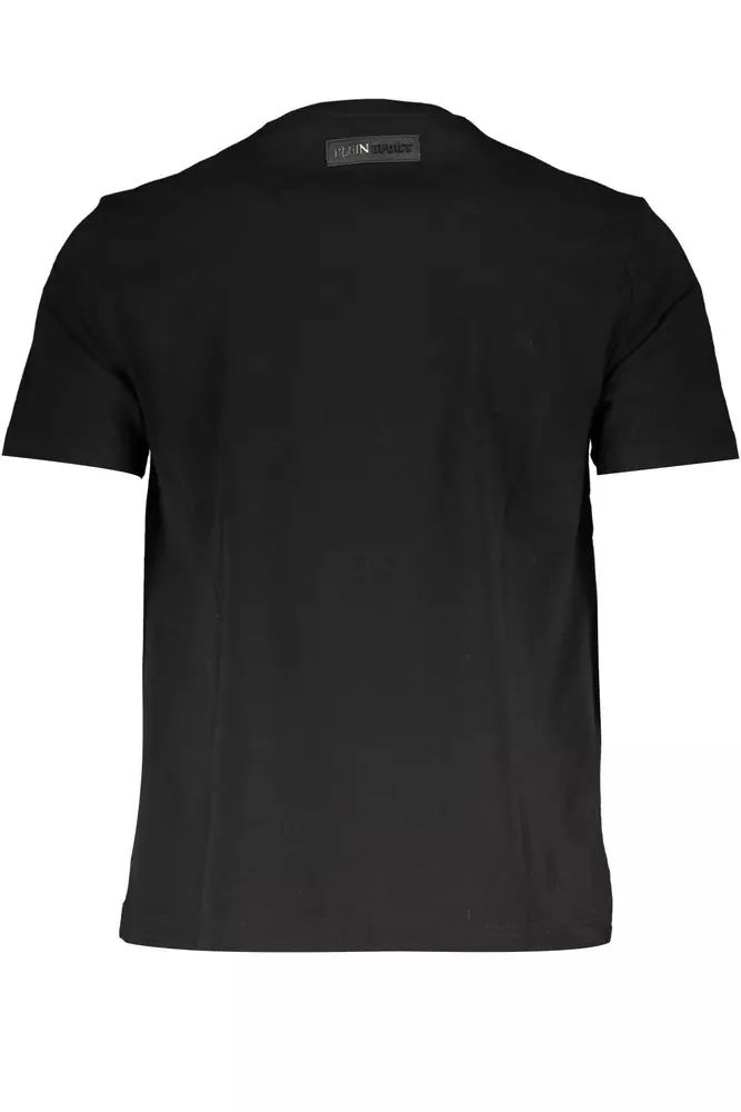 Plein Sport Sleek Black Printed Crew Neck Tee